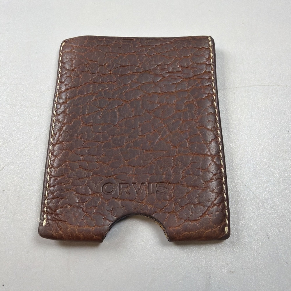 Orvis Brown Leather Card Holder Wallet